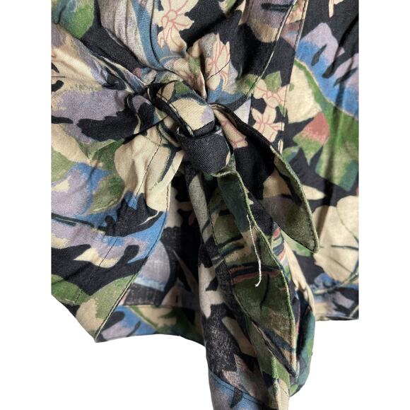 Kimchi Blue Tropical Floral Woven Side Tie Shorts Size Medium - Picture 3 of 7